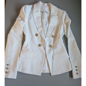 NWD Alice + Olivia Double Breasted Open Blazer Jacket Size 0 Cream #4F453